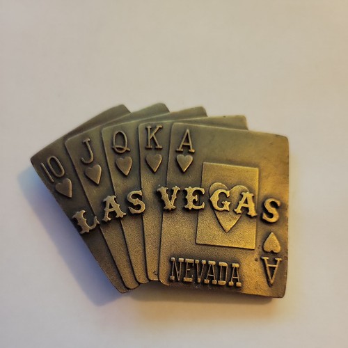 Pacific Brass and Buckles Las Vegas Nevada Cards Belt Buckle Vintage retro 70s