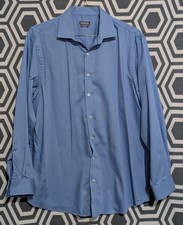 Kenneth Cole Reaction Light Blue Button Up Long Sleeve Shirt Size 17 34/35 A3