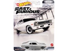 1/64 Hot Wheels 1970 Chevrolet Nova SS Silver Metallic Fast & Furious Car HCP14