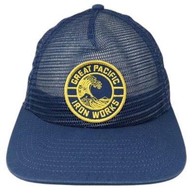 Patagonia Trucker Hat Blue Yellow Great Pacific Iron Works Mesh