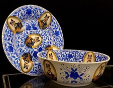 Vintage Hand-Painted Shah Qajar Style Large Set Mid East Islamic- Made in Balkan