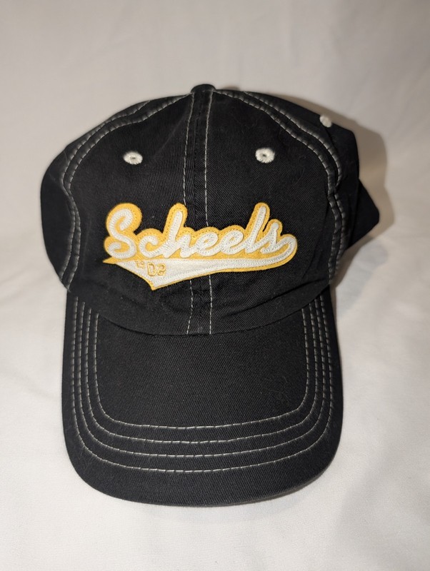 Scheels 1902 Sports Hat Cap Black Adult Used Strapback B12D