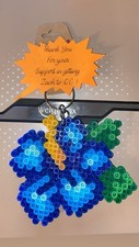Flower Hawaiian Hibiscus Perler Bead Keychain