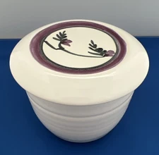 French Butter Bell Dish Crock James Sloss Hand Crafted Pottery Hand Painted