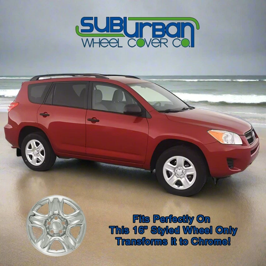 Toyota RAV4/Highlander 2001-2011 16" 5 radios cromados cubiertas de rueda # IMP-42X juego Foto 2 de 4