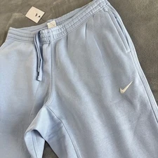Nike Standard Fit Taper Leg Mens Light Blue Fleece Joggers Sweatpants XL