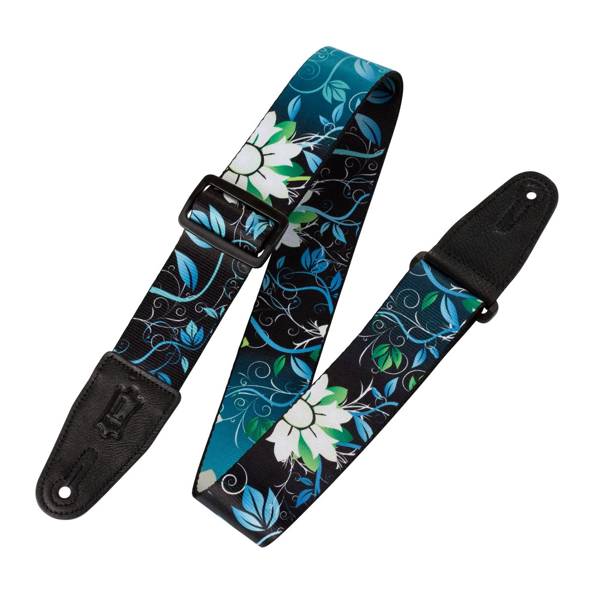 Levys MPD2-038 Guitar Strap, Blue Flower (new)
