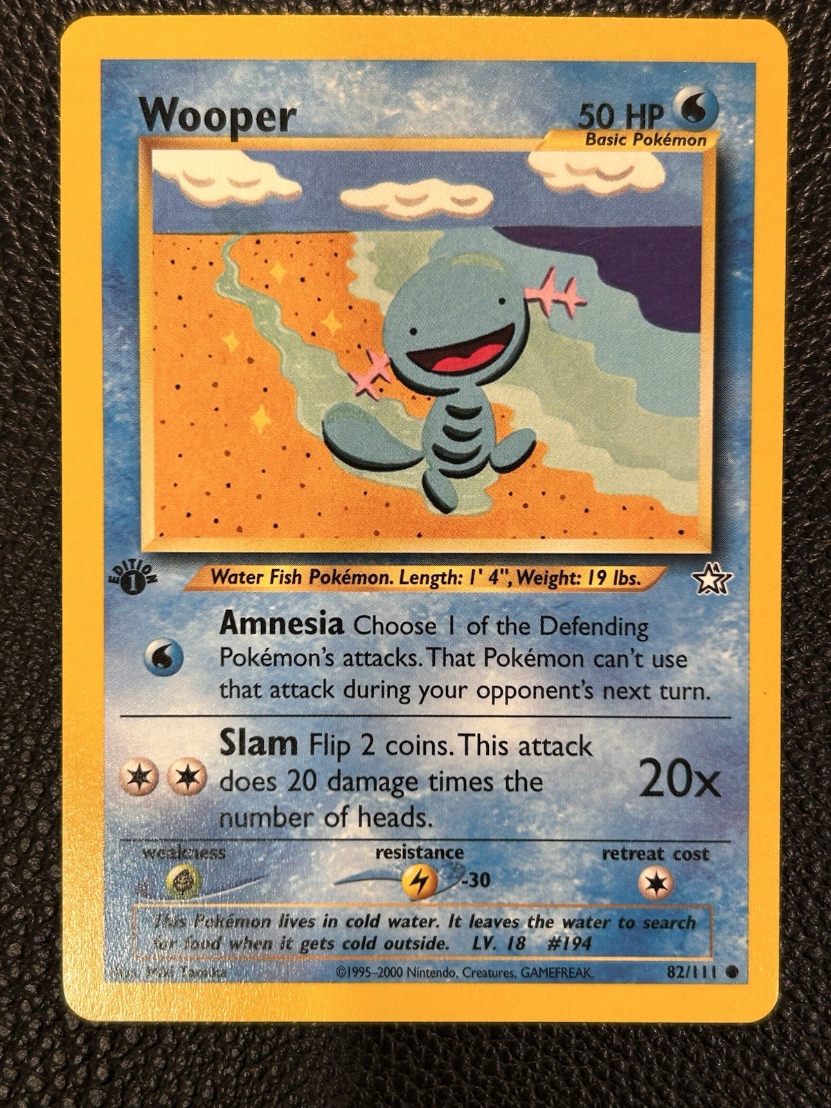 Pokemon - Neo Genesis - Wooper 82/111 - 1st Edition Condition (NM)