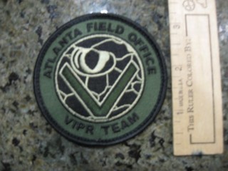 #2 Atlanta Georgia FAM Marshal VIPR green Police patch fbi usms dea GA
