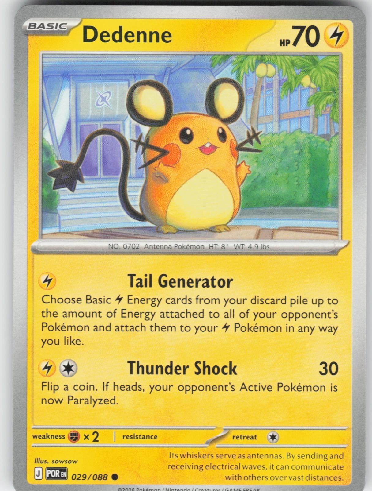 Dedenne 029/088 Common Perfect Order Pokemon Near Mint