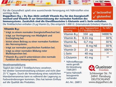 Doppelherz B12 D3 Duo Aktiv 8 Trinkfläschchen 91,1 g