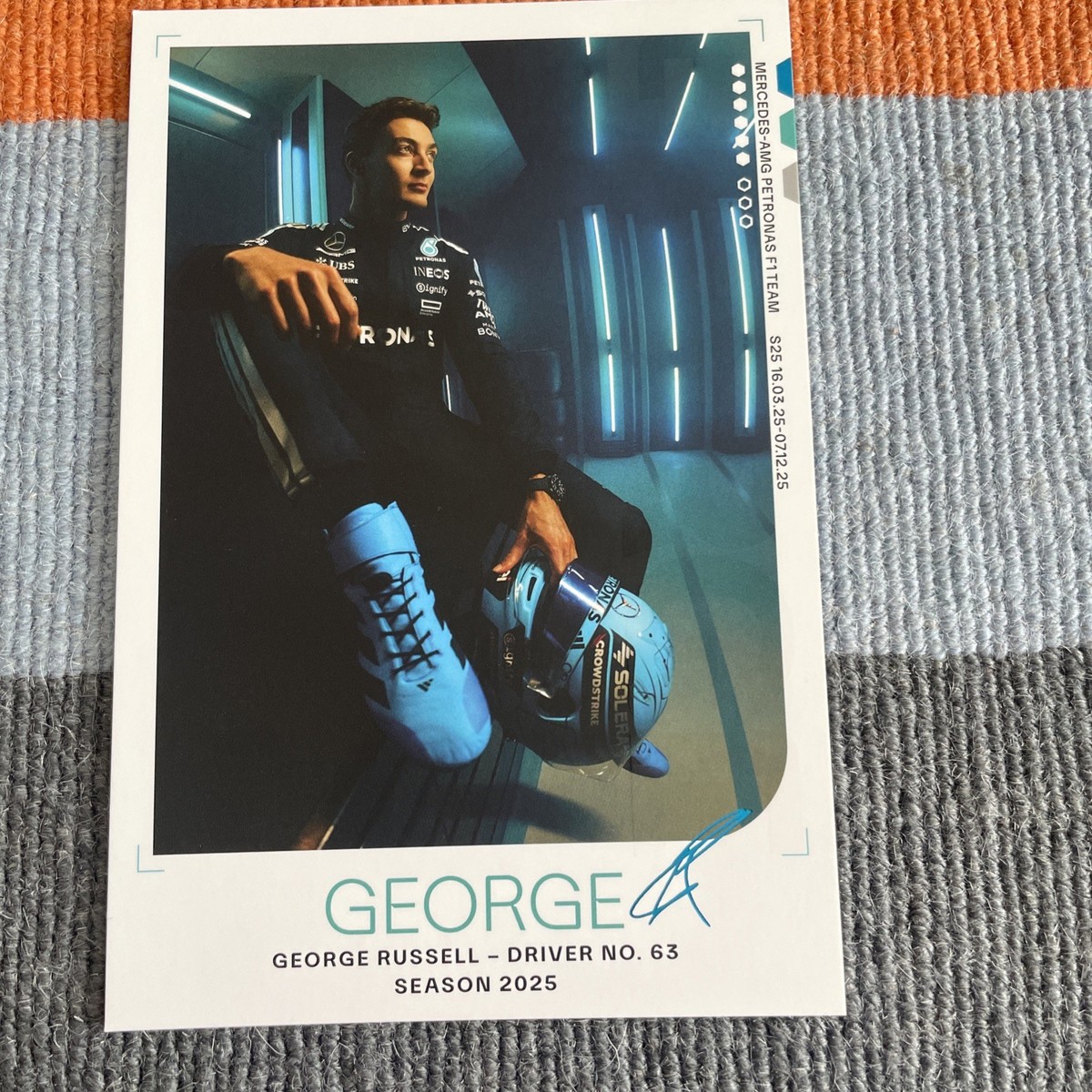 George Russell Mercedes AMG F1 formula one 2025 driver card