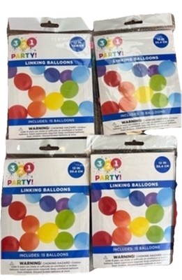 12'' Multi color Linking Party Balloon Balloons Latex Rubber - 60 Balloons