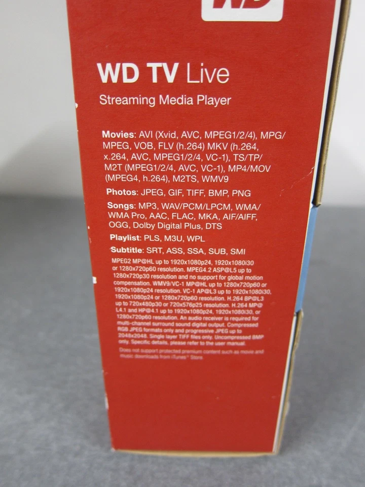 Western Digital WD TV Lettore multimediale live streaming - NUOVO/SIGILLATO - Immagine 4 di 4