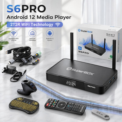 SuperBox S6 Pro Smart TV Box 6K UHD Android 12 WiFi 6 Media Player [New]]