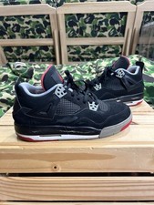 Nike Air Jordan 4 Retro Bred Size 7Y Black Red 2012 308497-089 Youth