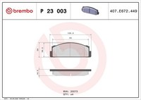Brembo Bremsbelagsatz, Scheibenbremse Vorderachse U.A. FüR Autobianchi, Fiat