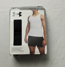 Under Armour Men's 2-Pack Performance Cotton Rib Tank Top DH3 Black Large NWT