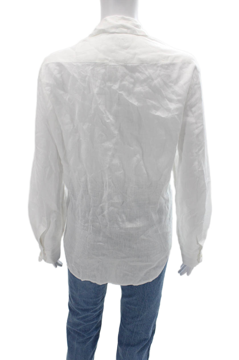 Frank & Eileen Women Basic Linen Collared Button-… - image 4