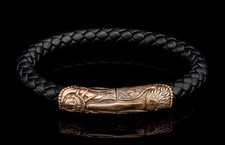 William Henry Bryce Canyon Braided leather Bracelet LC196 ABZ BLK - LG