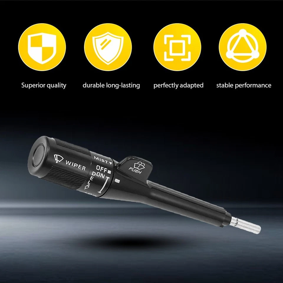 Palanca de interruptor de limpiaparabrisas de retardo de señal de giro negra 1 pieza para camioneta GMC Olds Foto 3 de 4