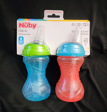 N by Clik-it No-Spill Soft Straw BPA-Free Sippy Cup 10 oz 2-Pack 12m