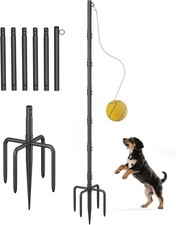 Portable Tetherball Set Adjustable Pole In Ground Base Outdoor