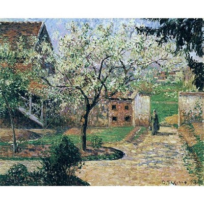 Flowering Plum Tree, Eragny, 1894 - 30x40 Inch Rolled Canvas Wall Art Print