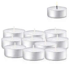 Tea Lights Candles - 4.5 Hour Burn Time - 10 Pack Bulk Candles - White Unscented