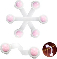 4 Pack Child Safety Straps with Bear Design - No Drilling Required for Cabinets