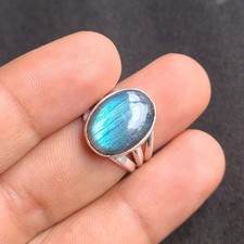 Natural Labradorite 925 Sterling Silver Handmade Fine Ring All Size Available