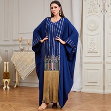 Women Muslim Abaya Long Robes Sequin Embroidery Kaftan Loose Moroccan Dresses