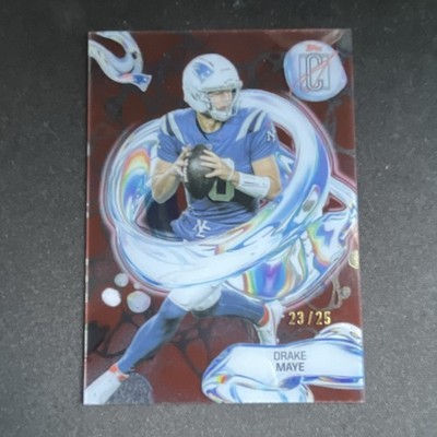 Topps 2025 signature class drake maye 23/25 crystal red 