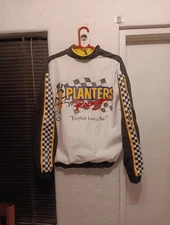 Vintage 90s Planters Peanut Racing Jacket Everybody Loves A Nut! Mens Size L USA