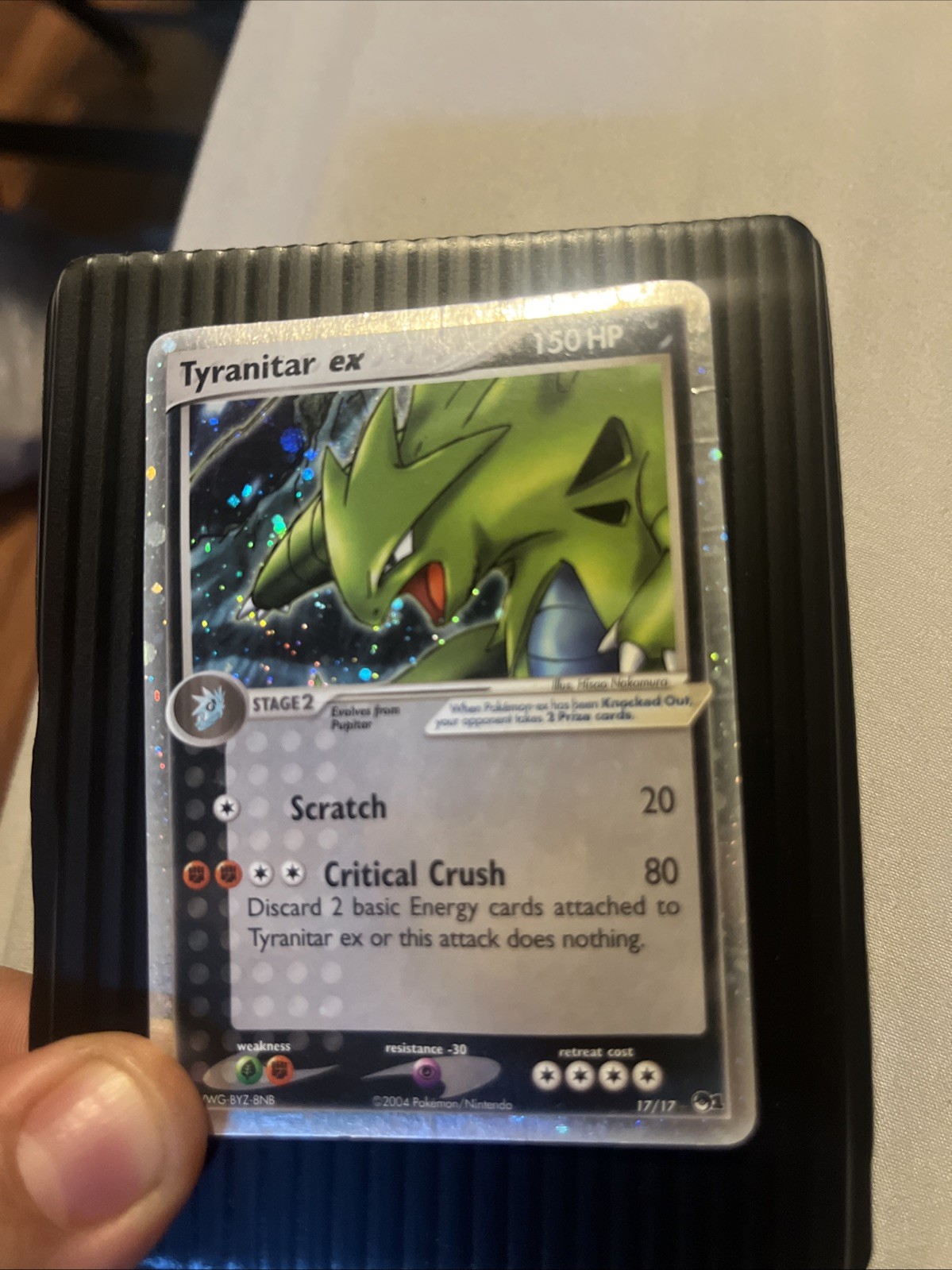 2004 Pokemon Tyranitar EX 17/17 Holo Ultra Rare POP Series 1 HP Heavily Played
