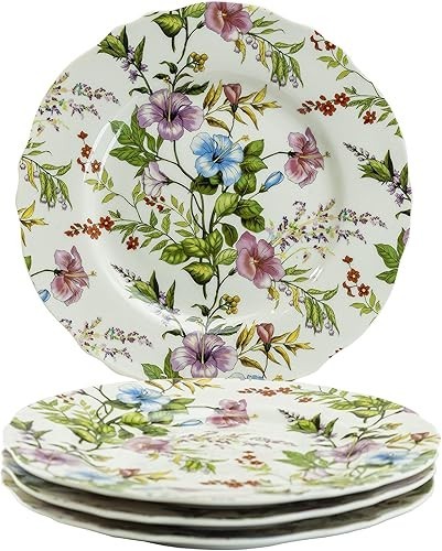 Juego de 4 platos de postre para ensalada Gracie China Morning Glory Vine 8,25" multicolor - Imagen 1 de 1