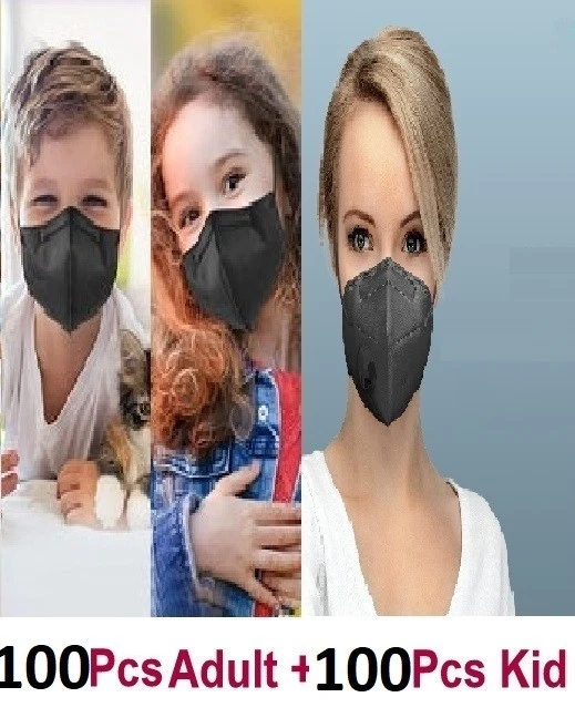 100 Black KN95 Adult Face Mask + 100 KIds KN95 Face Mask 5 Layers CE Approval
Opens in a new window