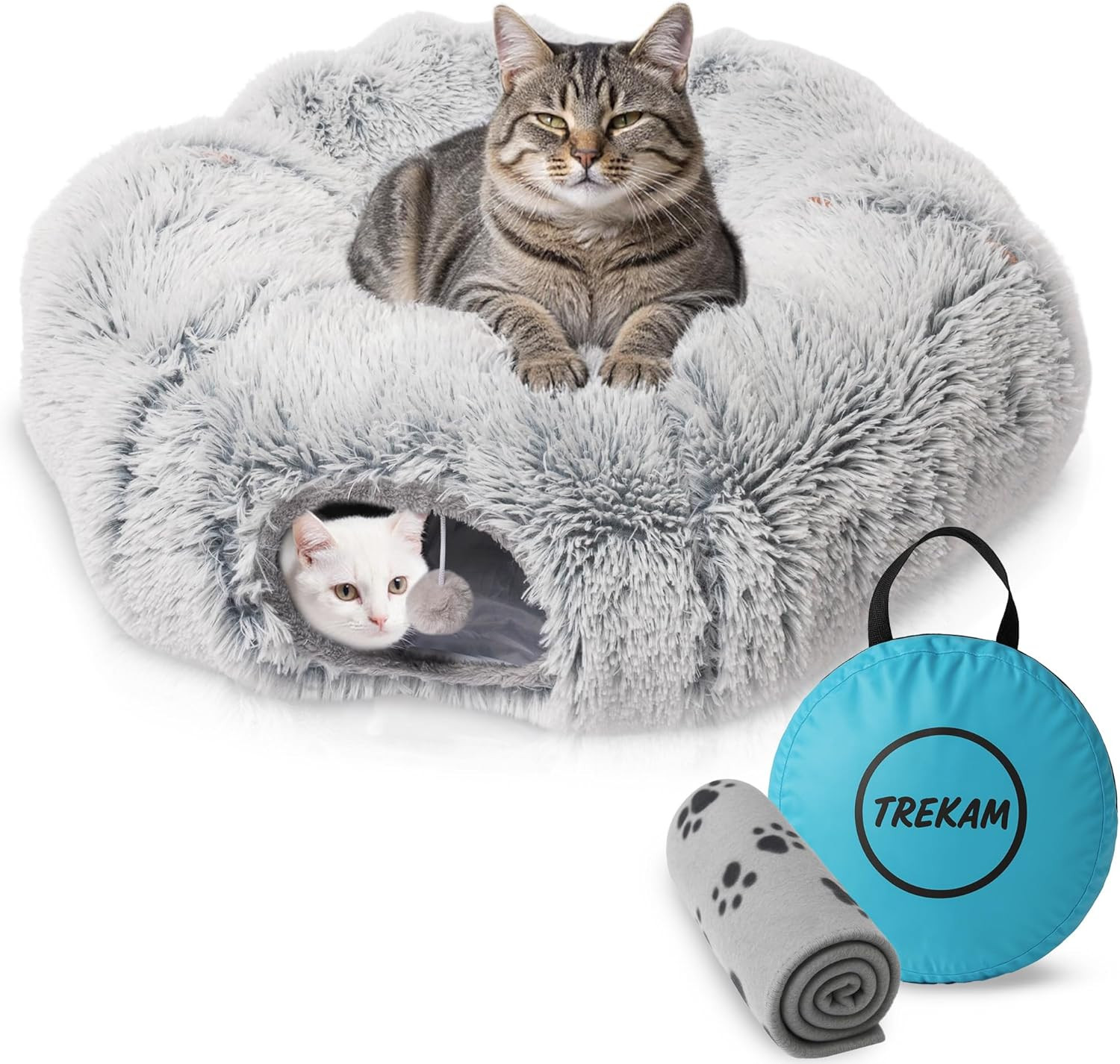 Offerta Cuccia Tunnel Gatti 2-in-1: Pieghevole con Coperta e Borsa