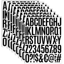 8 Sheets Self Adhesive Vinyl Letters Numbers Kit, Mailbox Numbers 2 Inch Black