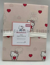 Set lenzuola cuore biologico Pottery Barn Kids Hello Kitty® rosa regina #H41E