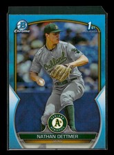 Nathan Dettmer 2023 Bowman Draft #BDC-146 Chrome Sky Blue Refractor