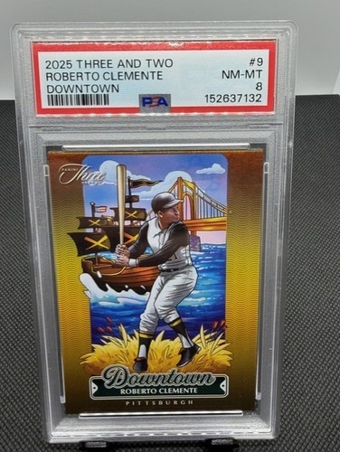 Roberto Clemente #9 2025 Panini Three and Two Downtown card