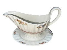 Copeland Spode England Vintage ROSALIE Gravy Boat With Attached Underplate