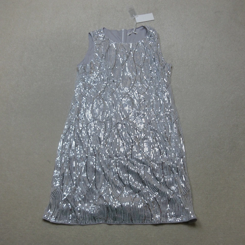 Vestido Grace Karin Lentejuelas con Abrigo Mujer 2XL Plateado Talla Grande Línea A Nuevo con Etiquetas Foto 2 de 4