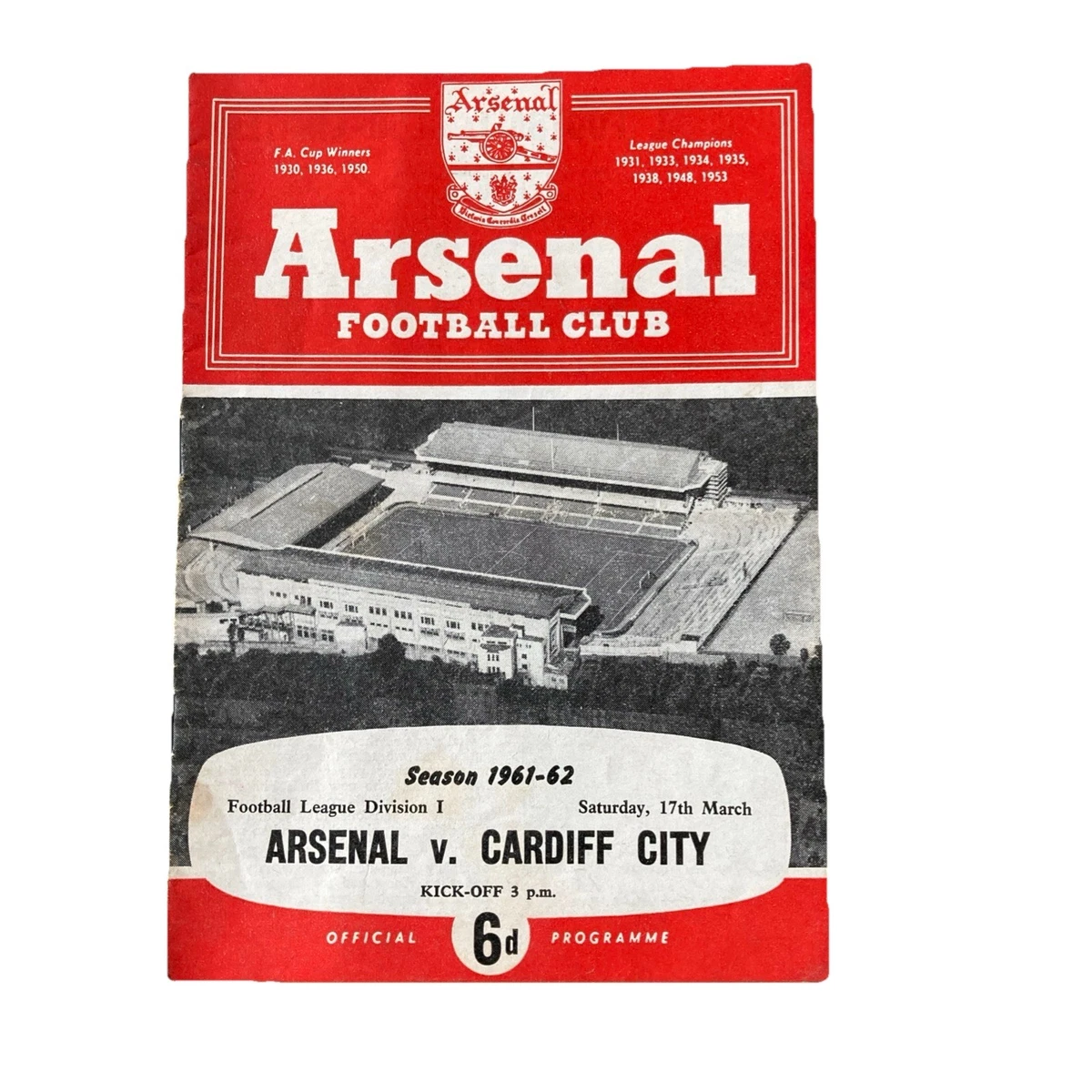 Programme Match Cardiff City Vs Portsmouth – 22 Mars 1967 – Football Vintage
