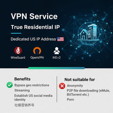 VPN Service with Residential IP Address US IP - 1 month subscription