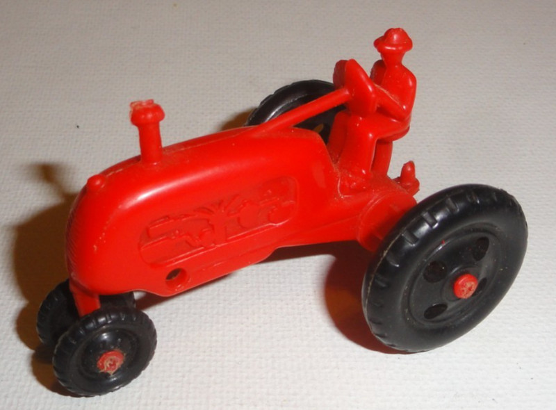 Vintage 1950s Marx Farm Playset Train Load Red Hard Plastic Tractor VG