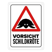 Vorsicht SchildkröTe Metallschild XL In 21X28 Cm Mit SchildkröTen Silhouette
