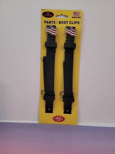 Hot Leathers Pants Boot Clips American Flag Motorcycle Riding Made In USA