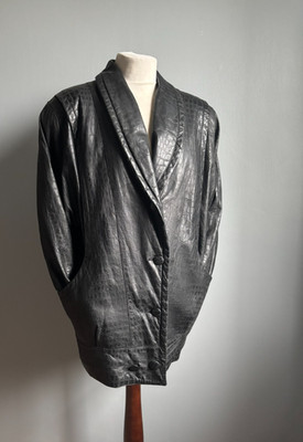 VINTAGE LEATHER JACKET NEW WAVE 14 12 RETRO 80s 90s snakeskin traitors blogger